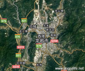 龍巖市衛星地圖
