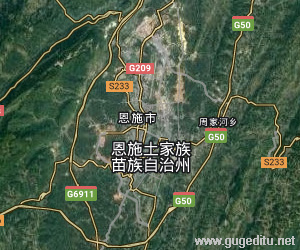 恩施土家族苗族自治州衛星地圖