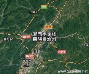 湘西土家族苗族自治州衛星地圖