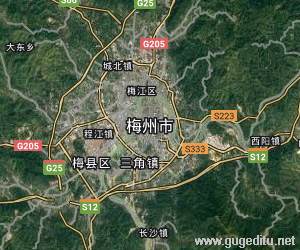 梅州市衛星地圖