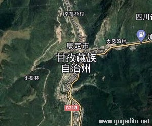 甘孜藏族自治州衛星地圖