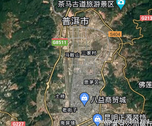 普洱市衛星地圖