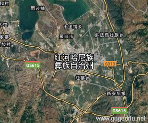 紅河哈尼族彝族自治州衛星地圖