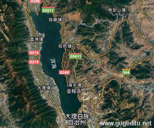 大理白族自治州衛星地圖