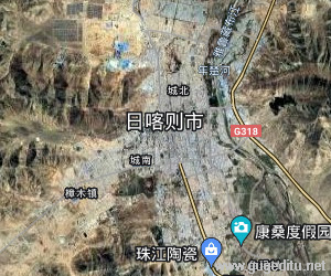 日喀則地區衛星地圖