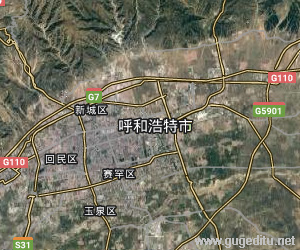 呼和浩特市衛星地圖