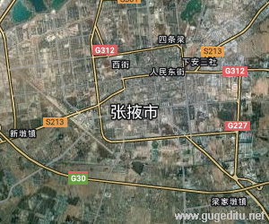 張掖市衛星地圖