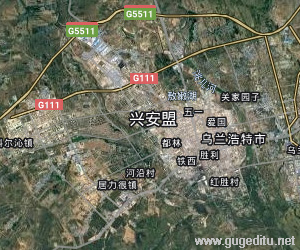 興安盟衛星地圖