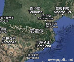 安道爾衛星地圖