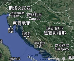 克羅地亞衛(wèi)星地圖