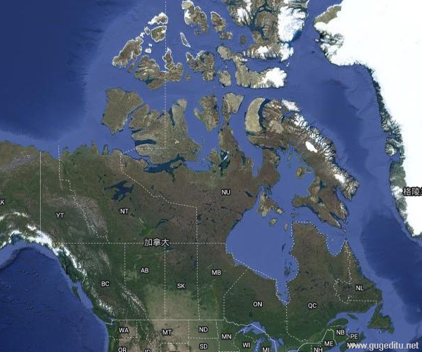 加拿大衛(wèi)星地圖
