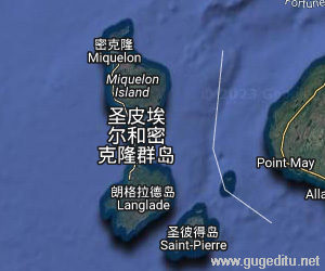 圣皮埃爾和密克隆衛星地圖