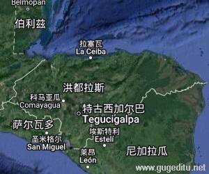 洪都拉斯衛星地圖