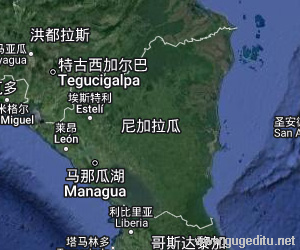 尼加拉瓜衛星地圖