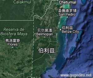 伯利茲衛星地圖