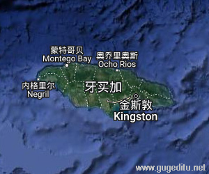 牙買加衛星地圖
