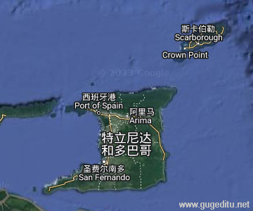 特立尼達和多巴哥衛星地圖