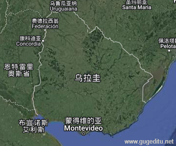 烏拉圭衛星地圖