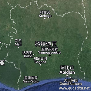 科特迪瓦衛星地圖