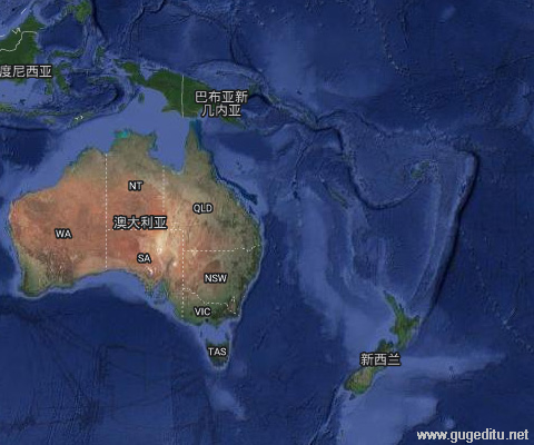 大洋洲衛(wèi)星地圖