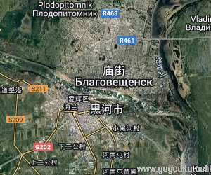 黑河市衛星地圖