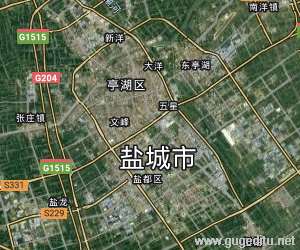 鹽城市衛星地圖